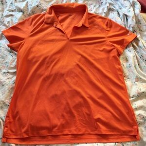 Nike Dri-FIT Women's V-Neck Performance Polo - Neon Orange - XL